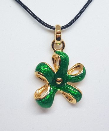 green gold flower pendant