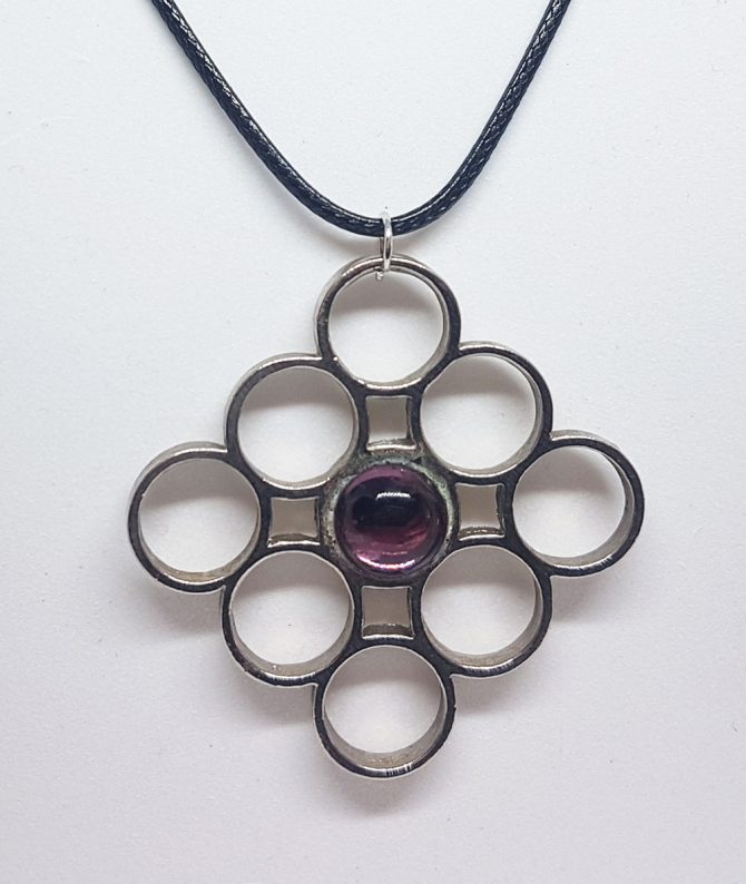 lilac stone hole pendant
