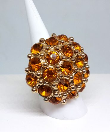 Amber gem chunky ring size O