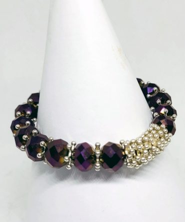 Purple silver multifaceted bracelet vintage