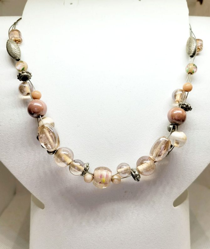Multicoloured multi bead necklace vintage