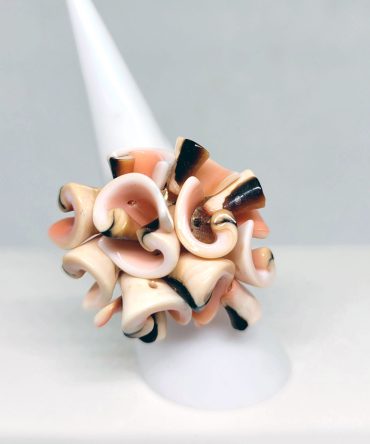 Large multi swirl cluster  silver ring