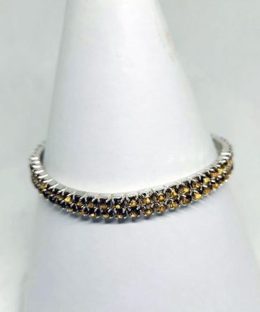 Yellow gem silver bracelet vintage