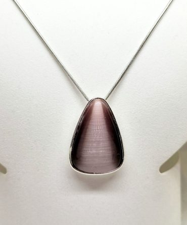 Silver purple triangle necklace