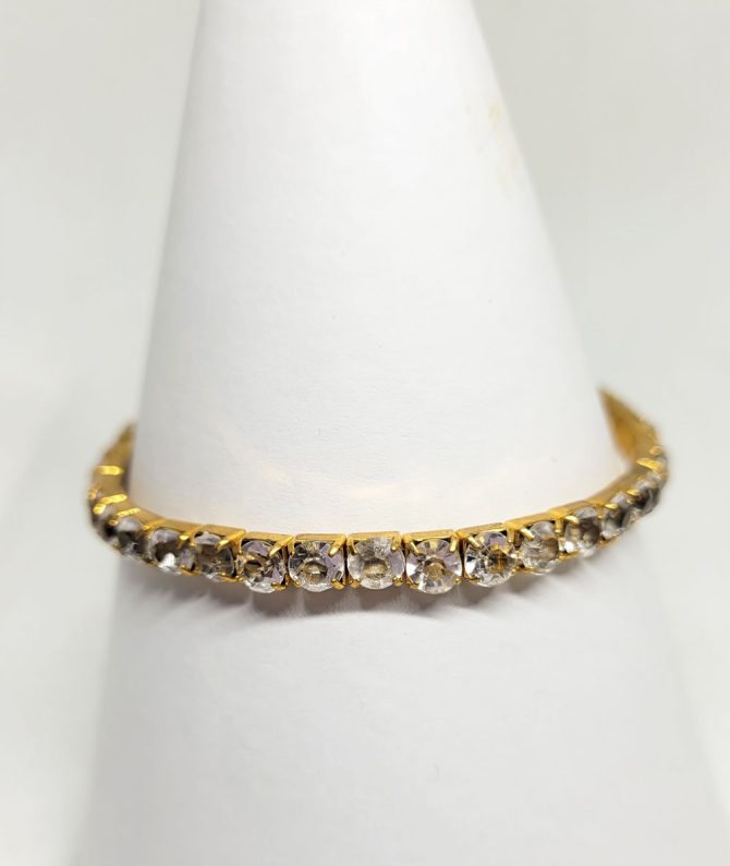 Gold square crystal bracelet vintage