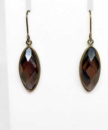 Bronze brown gem earrings vintage
