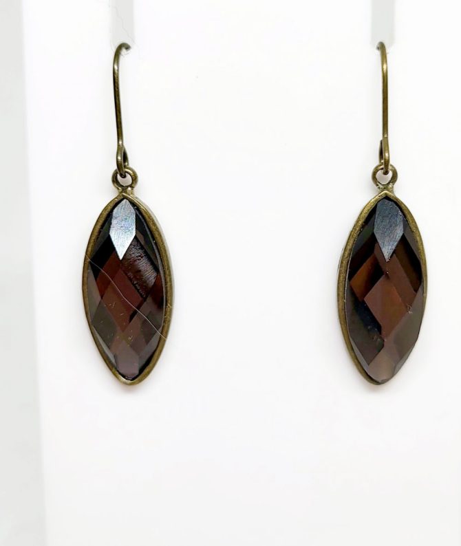 Bronze brown gem earrings vintage