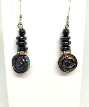 Disc drop multicoloured earrings vintage