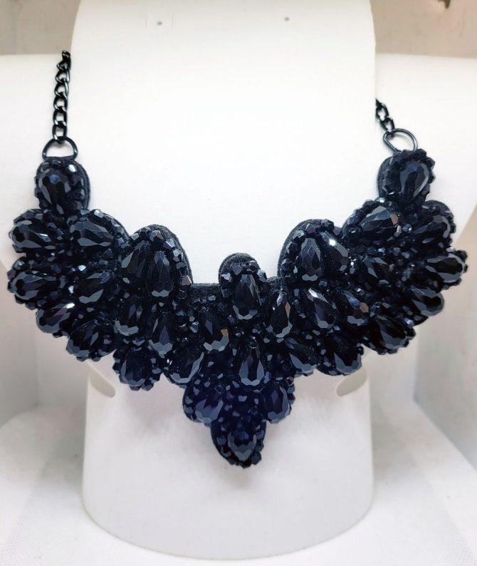 Black bead Gothic necklace