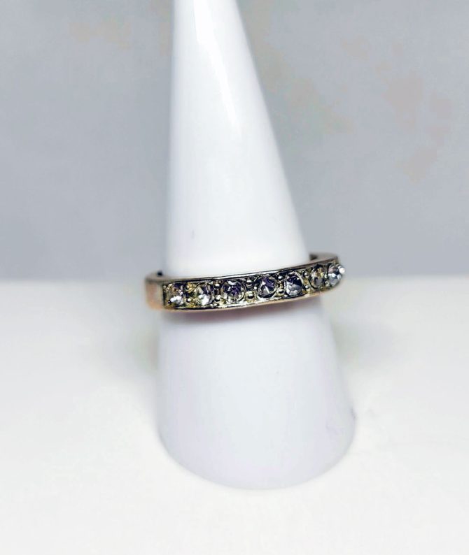 Clear stone silver ring vintage