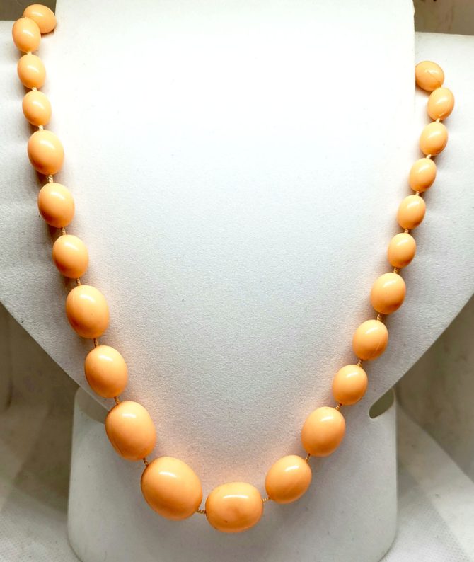 Peachy orange bead necklace