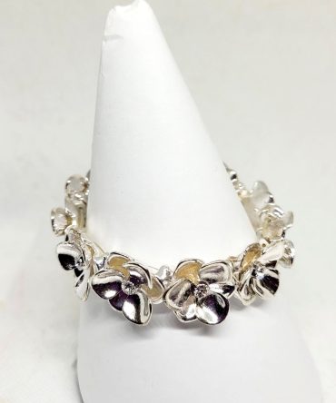 Crystal silver flower bracelet vintage