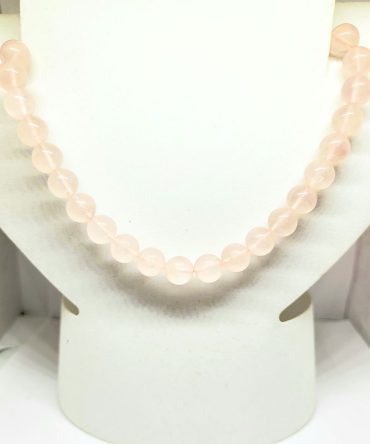 Pink glass bead necklace