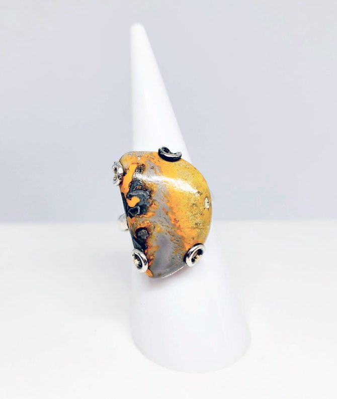 Bumblebee silver ring