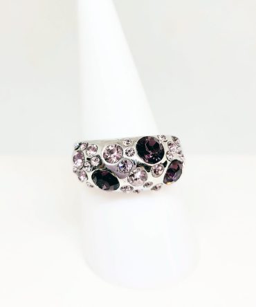 Pink purple crystal ring