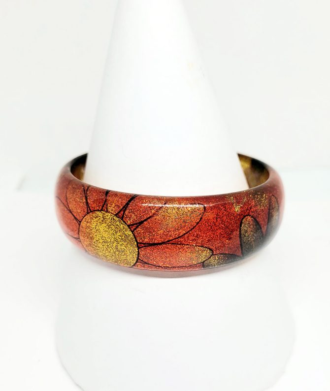 Orange flower bangle