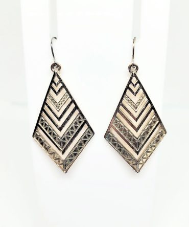 Gold triangle drop earrings