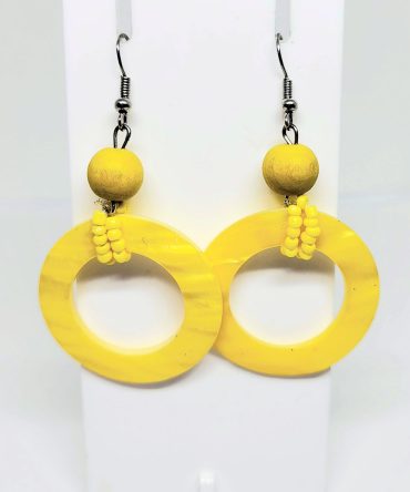 Large yellow circle earrings