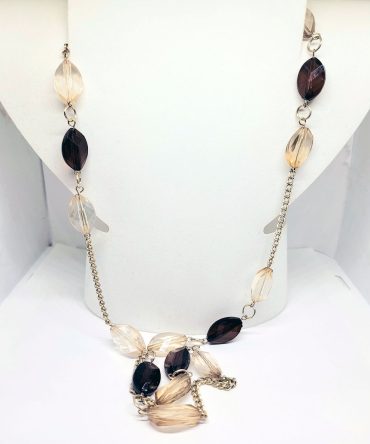 Brown clear bead necklace