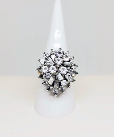 Clear multi stone teardrop gold ring