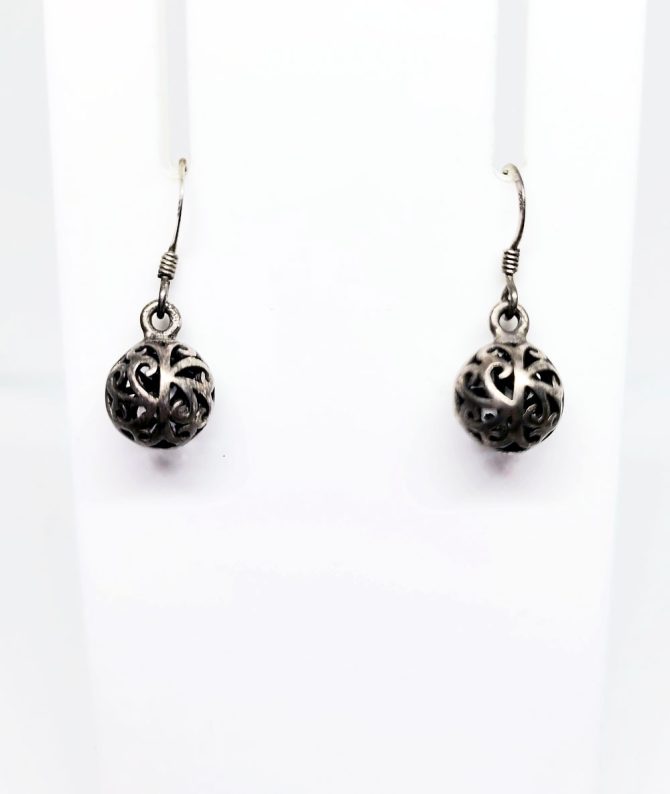 Bronze ball drop earrings