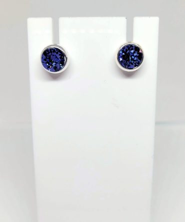 Pale blue crystal stud earrings