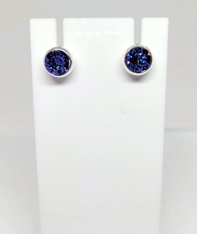 Pale blue crystal stud earrings