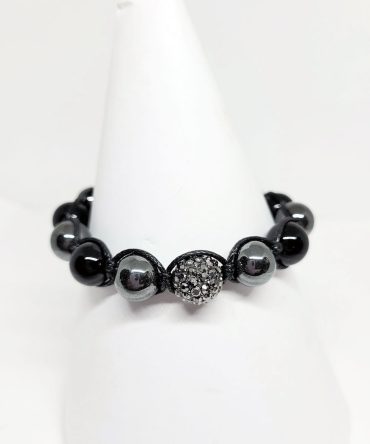 Black crystal hematite bracelet
