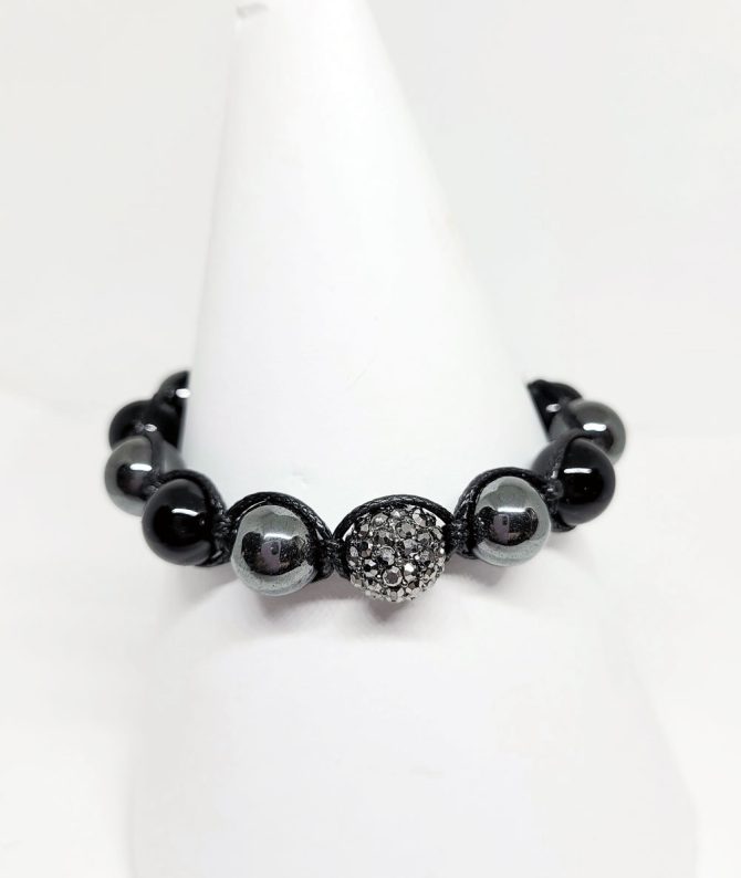 Black crystal hematite bracelet