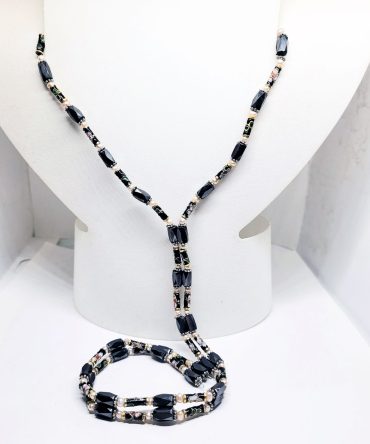 Ornate bead hematite necklace