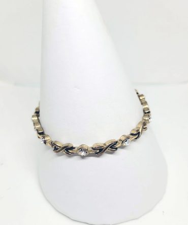 Diamante gold cross bracelet