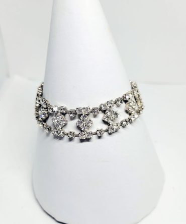 Crystal square double row bracelet