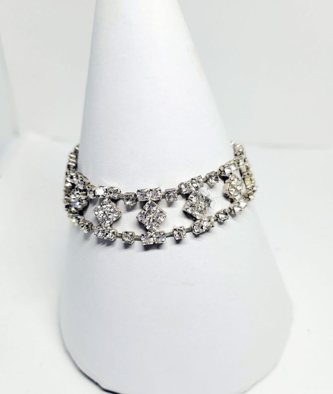 Crystal square double row bracelet
