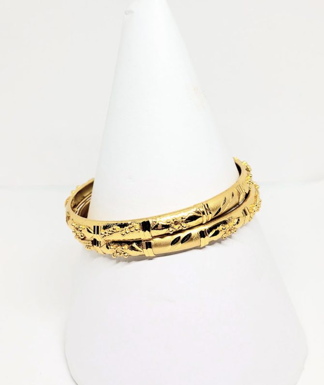 Gold patterned bangles