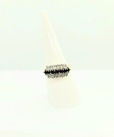 Dark red stripe gold ring vintage