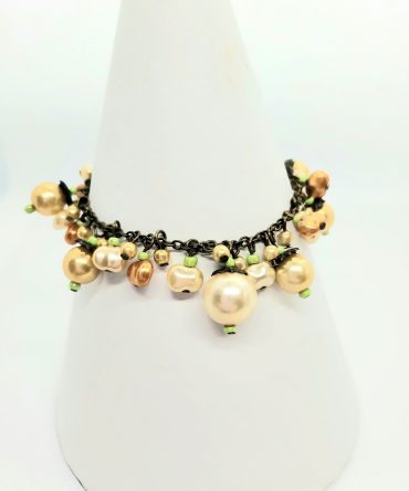 Green brown pearl bracelet