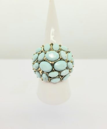 Blue multi bead ring vintage size M 1/2