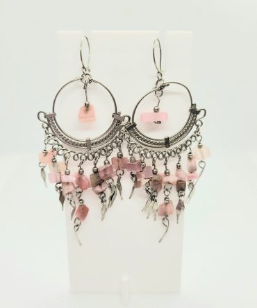 Bead pink earrings vintage