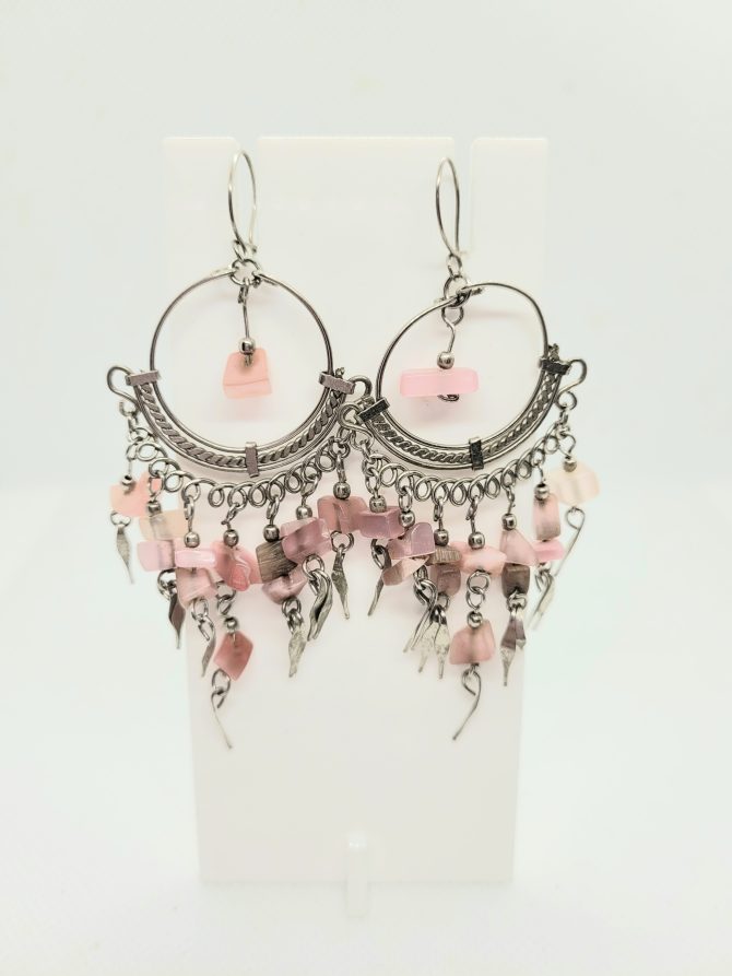 Bead pink earrings vintage