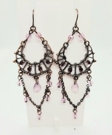 Bead circle drop earrings