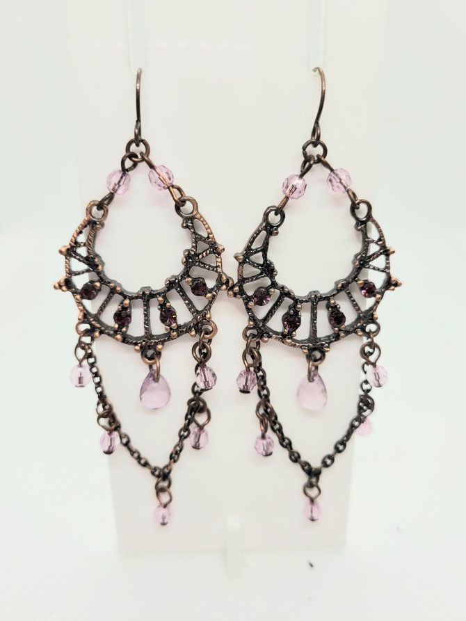 Bead circle drop earrings