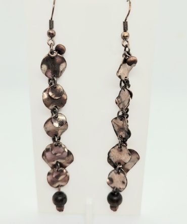 Copper long drop earrings vintage