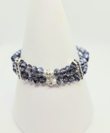 Bead blue 2 row bracelet