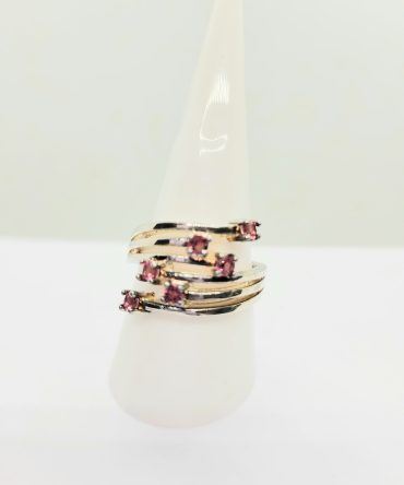 Pink six stone ring
