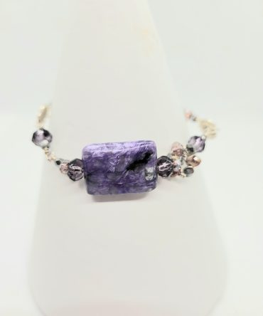 Purple oblong spiral bracelet