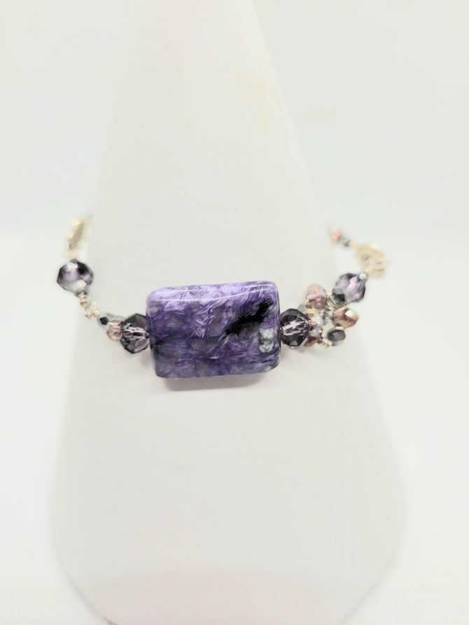 Purple oblong spiral bracelet