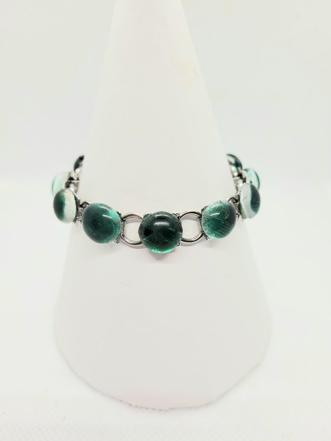 Green glass bracelet