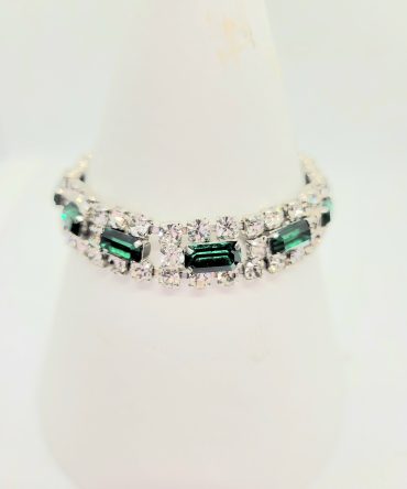 Diamante green oblong bracelet