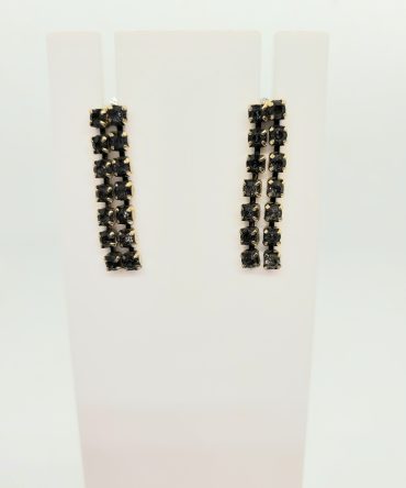 Black gem drop earrings vintage
