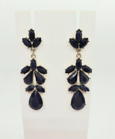 Navy gold drop earrings vintage